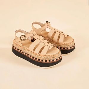 Farm Rio Beige espadrille platform sandal